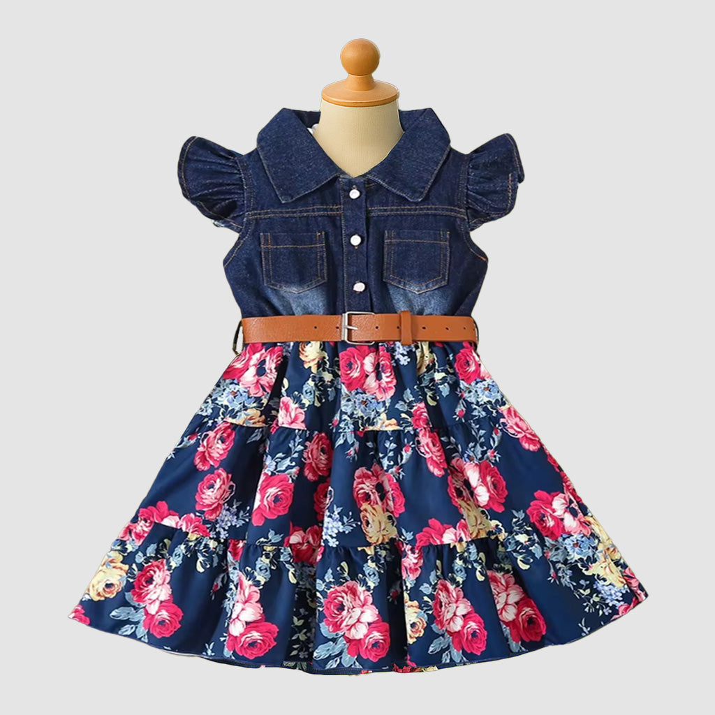 Jean Western Flower Dress