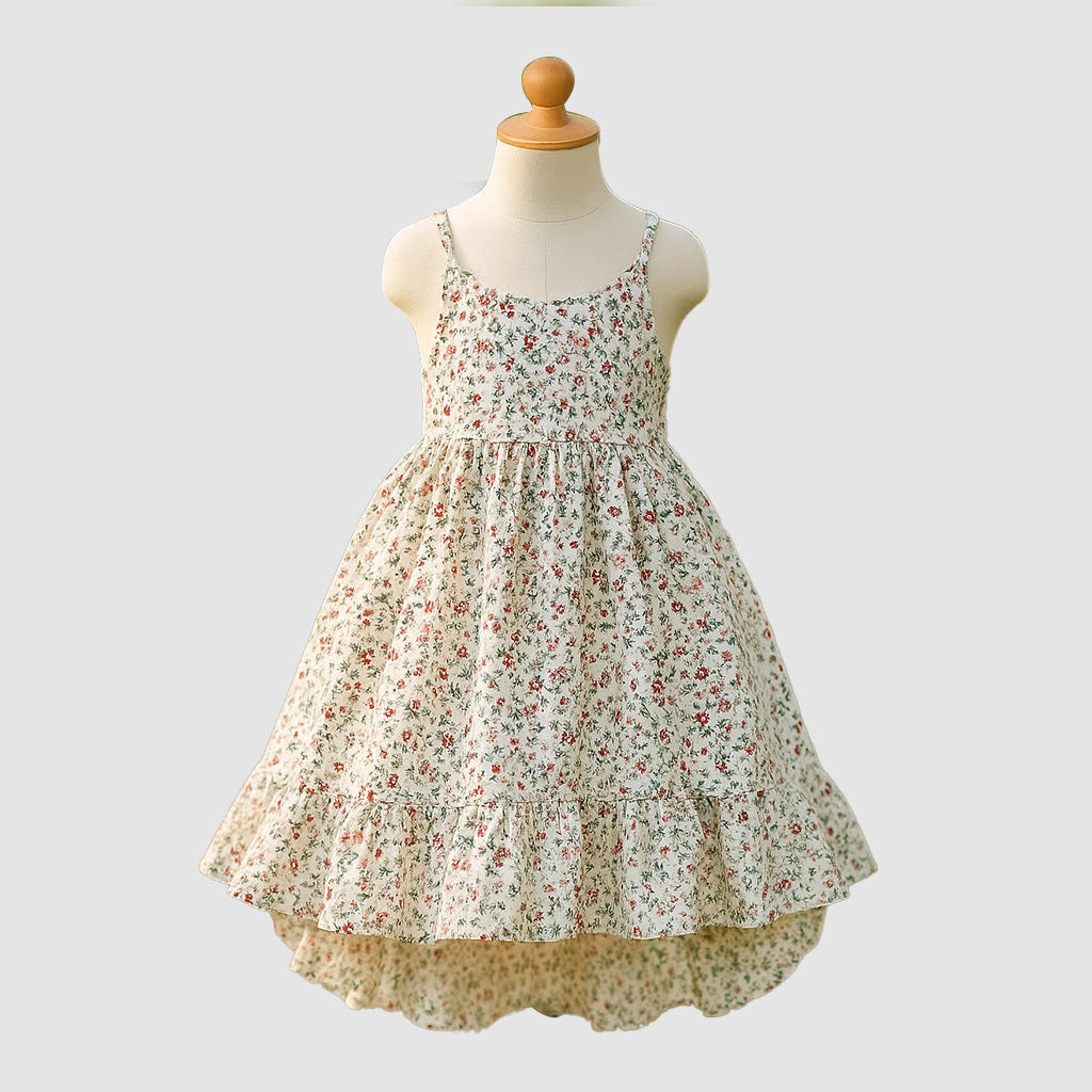 Vintage Rose Dress with Back Straps