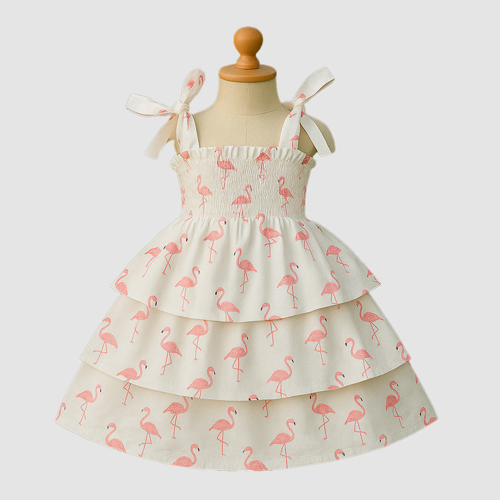 Flamingo Dress with Ruffles