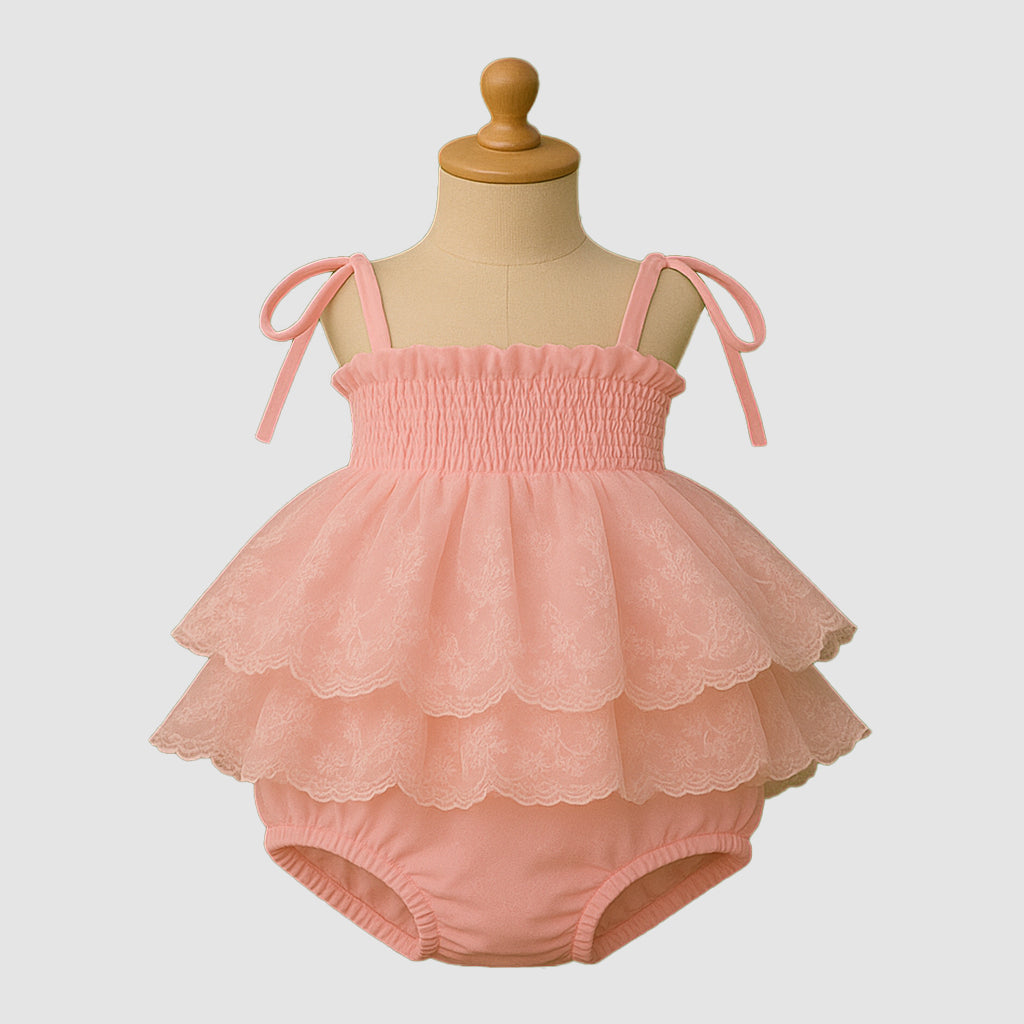 Pink ruffle baby outfit