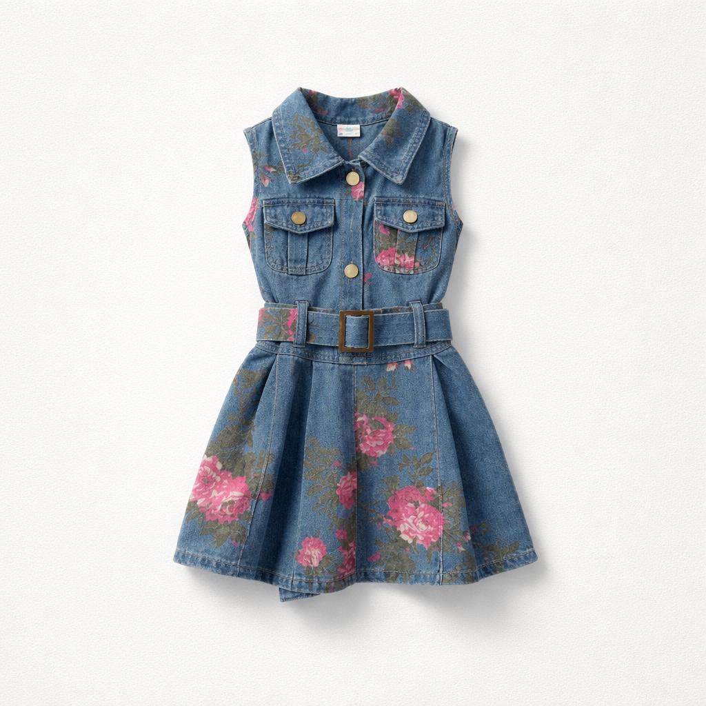 Denim + Flower Dress.